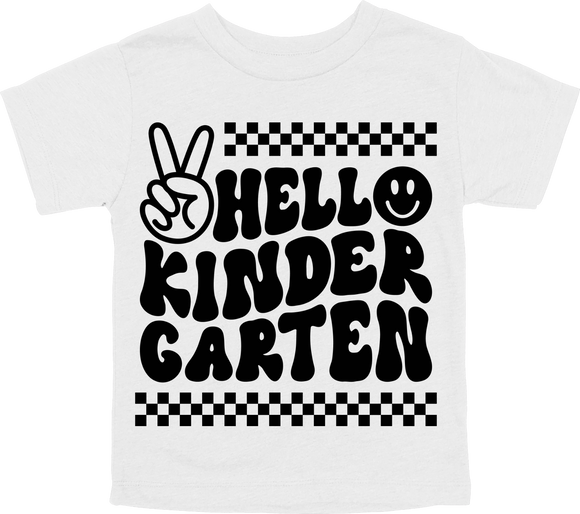 HELLO KINDERGARTEN - PEACE SIGN WITH TRACKS