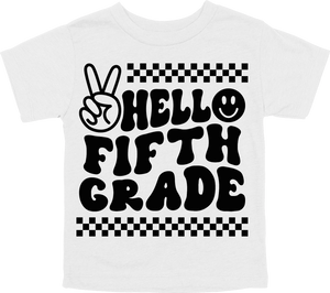 HELLO FIFTH GRADE - PEACE SIGN WITH TRACKS