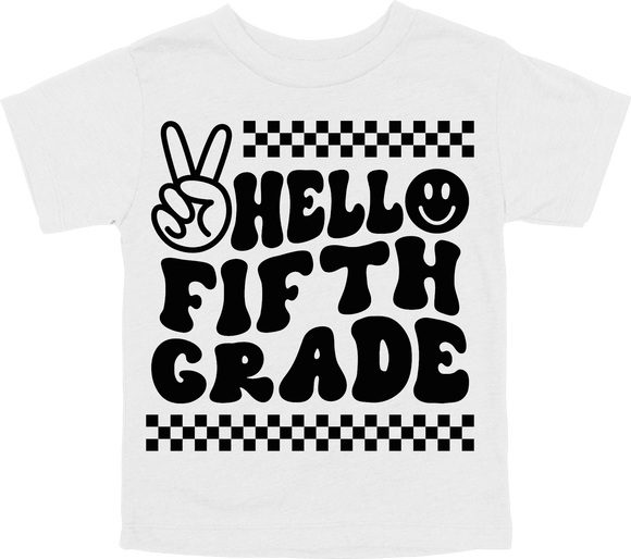 HELLO FIFTH GRADE - PEACE SIGN WITH TRACKS