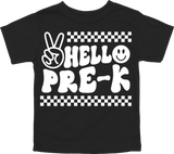 HELLO PRE - K - PEACE SIGN WITH TRACKS