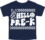 HELLO PRE - K - PEACE SIGN WITH TRACKS