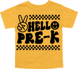 HELLO PRE - K - PEACE SIGN WITH TRACKS