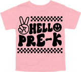 HELLO PRE - K - PEACE SIGN WITH TRACKS