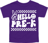 HELLO PRE - K - PEACE SIGN WITH TRACKS