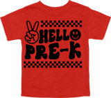 HELLO PRE - K - PEACE SIGN WITH TRACKS