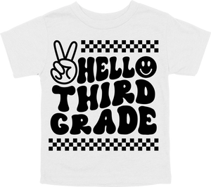 HELLO THIRD GRADE - PEACE SIGN WITH TRACKS