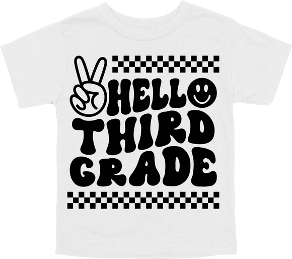 HELLO THIRD GRADE - PEACE SIGN WITH TRACKS