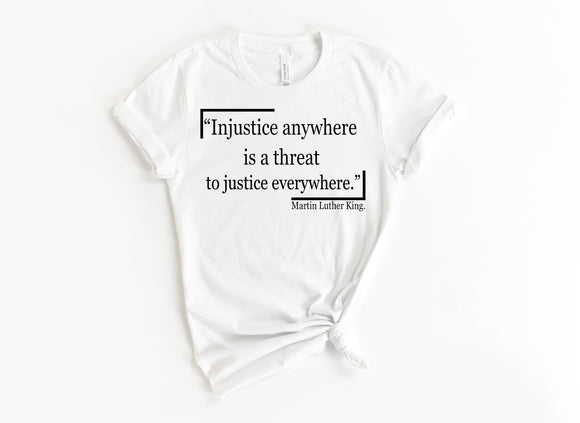 INJUSTICE ANYWHERE IS A THREAT TO JUSTICE EVERYWHERE - MLK