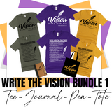 WRITE THE VISION - STARTER BUNDLE 1 (TEE_JOURNAL_PEN_TOTE)