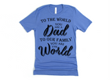 TO THE WORLD YOU ARE DAD - TO OUR FAMILY YOU ARE THE WORLD