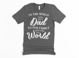 TO THE WORLD YOU ARE DAD - TO OUR FAMILY YOU ARE THE WORLD