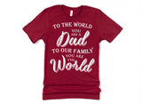 TO THE WORLD YOU ARE DAD - TO OUR FAMILY YOU ARE THE WORLD