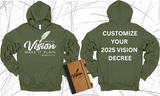 **CUSTOMIZE VISION DECREE ON THE BACK**WRITE THE VISION ~ MAKE IT PLAIN ~ HABAKKUK 2:2-3 HOODIE SWEATSHIRT