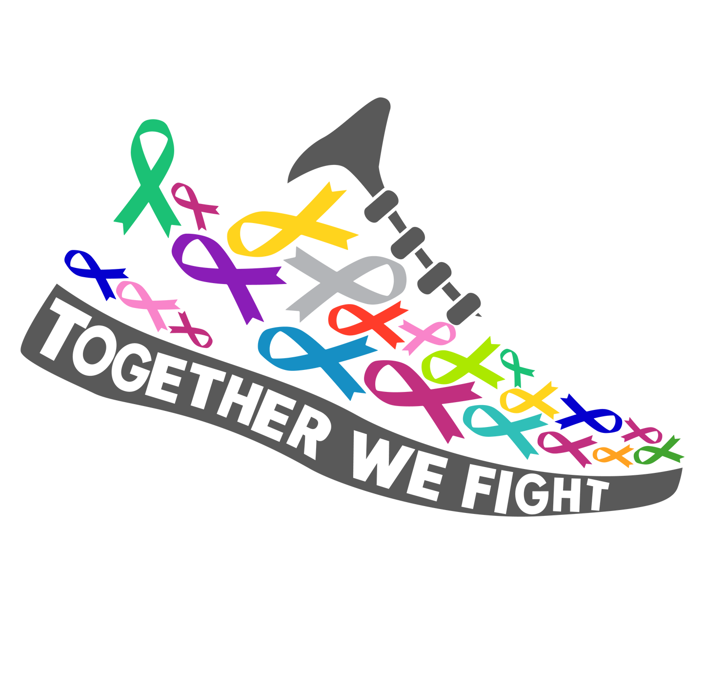 TOGETHER WE FIGHT SHOES - CANCER AWARENESS