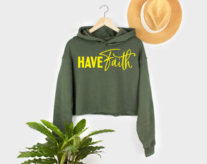 HAVE FAITH CROPPED FLEECE CREW