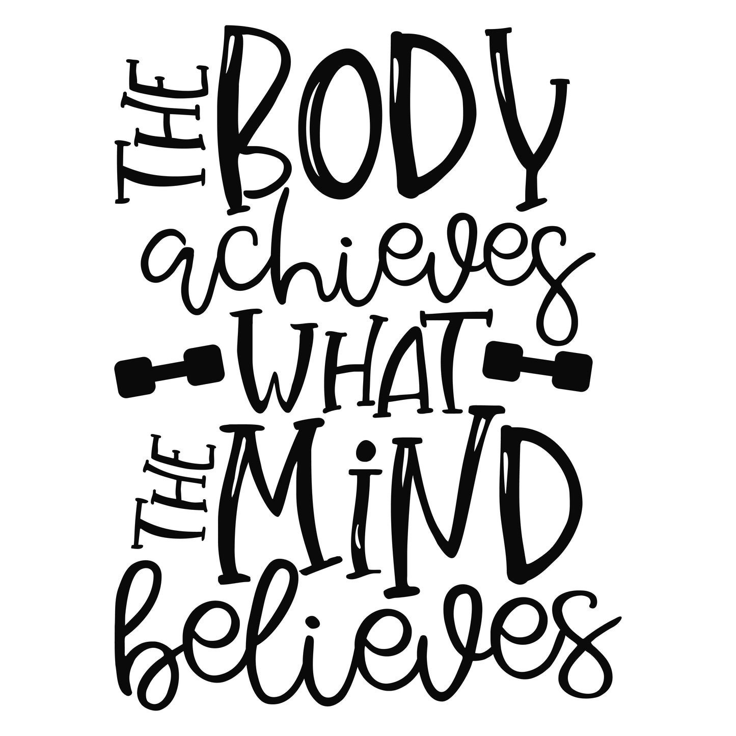 THE BODY ACHIEVES WHAT THE MIND BELIEVES